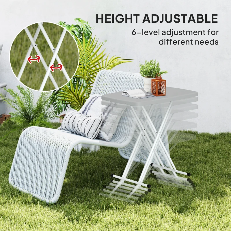 Outsunny Minimal Folding Outdoor Table - Grey/White