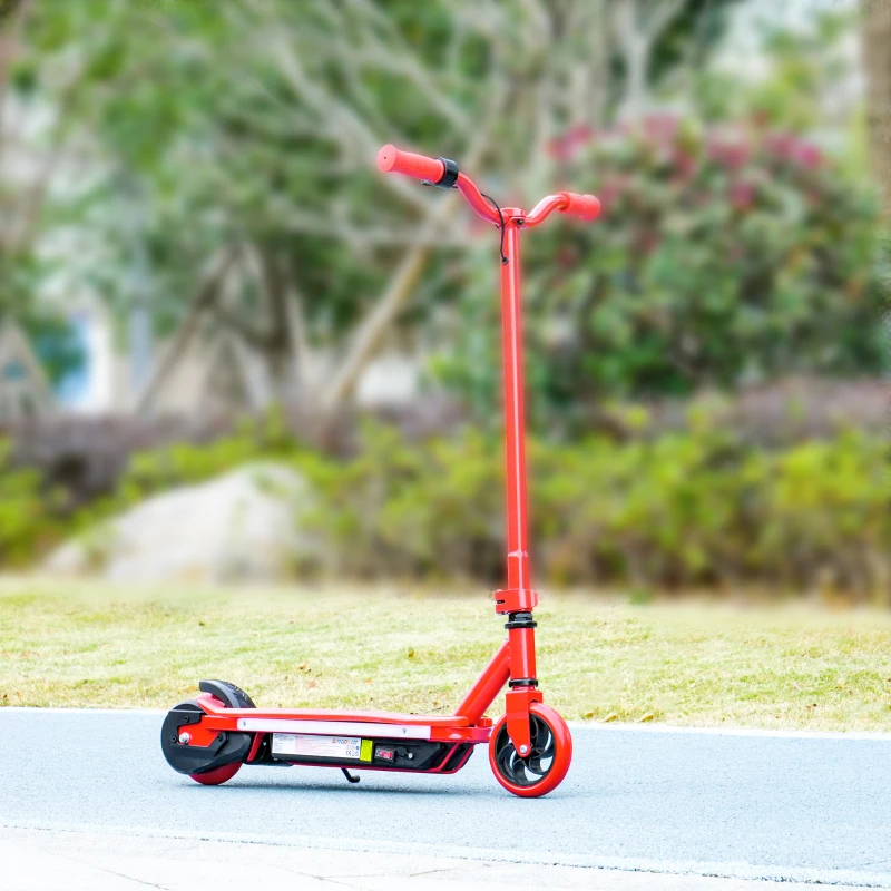 AIYAPLAY Electric Scooter for Kids 6-14 Years, with Colourful Lights, Red