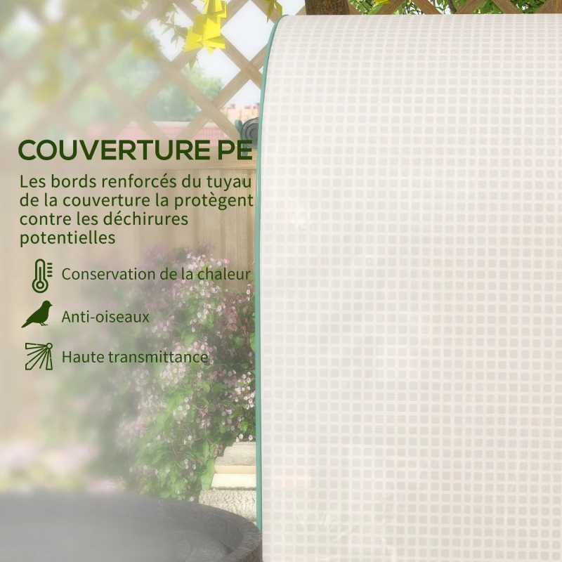 Outsunny Serre de jardin serre de balcon résistante aux UV porte enroulable 4 étagères couverture en PE 80 x 50 x 160 cm blanc