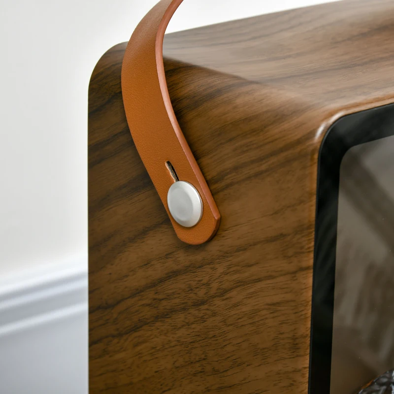 HOMCOM Camino Elettrico con Fiamma LED, 3 Modalità di Riscaldamento e Interruttore di Sicurezza, 30.3x17.5x37.4 cm