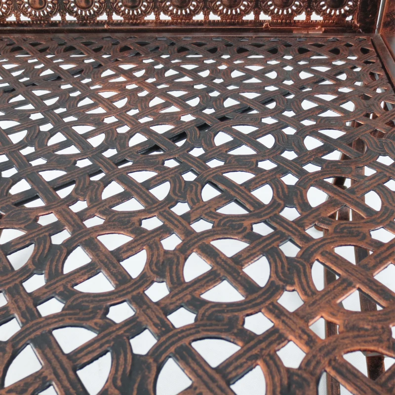 Outsunny Panchina a Dondolo da Esterno in Metallo, Dondolo a 2 Posti da Balcone con Braccioli, 104x75x95.5cm, Colore Bronzo