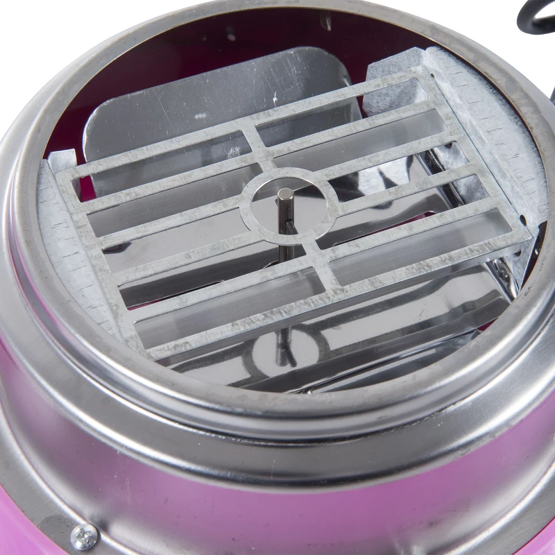 HOMCOM Máquina de Algodón de Azúcar de Uso doméstico de Polipropileno Acero Inox. y Aluminio 450W-550W 27x26x18 cm Rosa