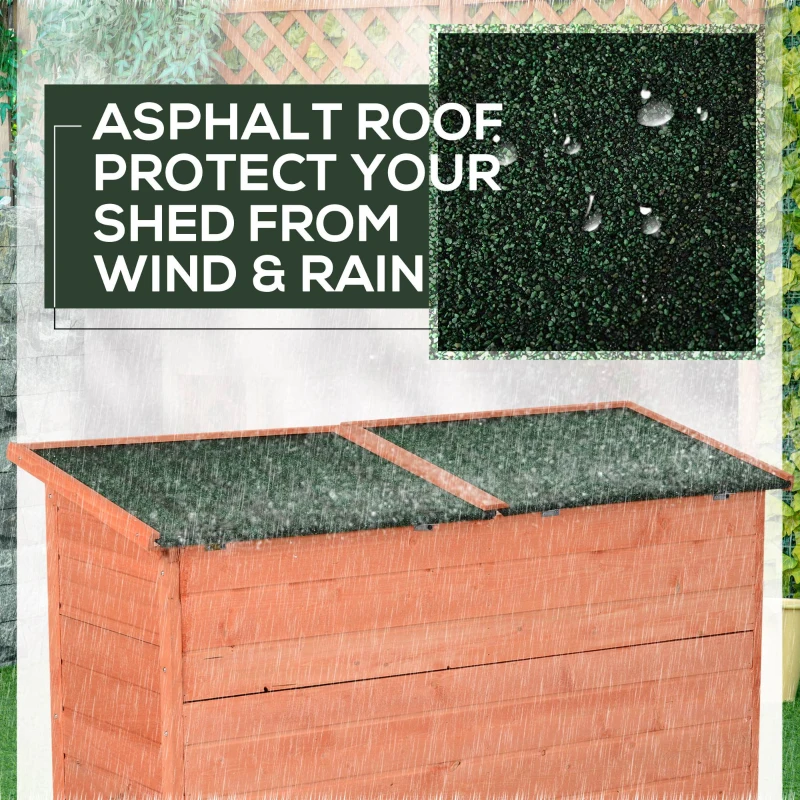 Outsunny Wooden Garden Storage Shed Tool Cabinet Organiser with Shelves  Double Door 128L x 49W x 90Hcm