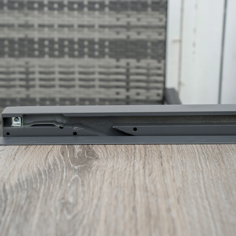 Outsunny Set da Giardino con Tavolo Allungabile e 6 Sedie con Cuscini in Rattan PE, Grigio e Marrone