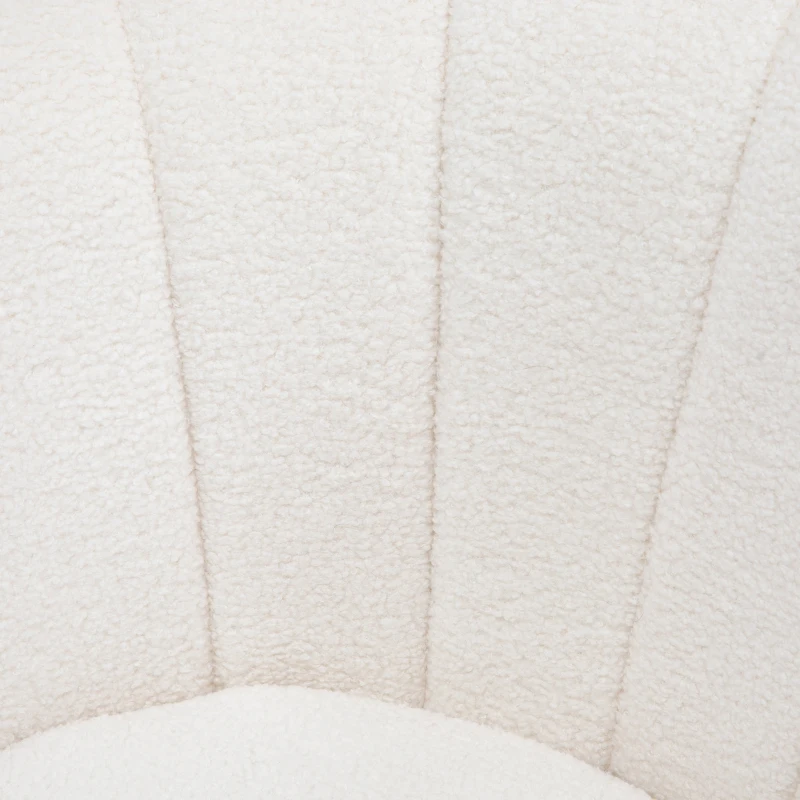 HOMCOM Fauteuil Coquillage Fauteuil Design dim. 79L x 77l x 77H cm Pieds dorés effilés Molleton Polaire Blanc