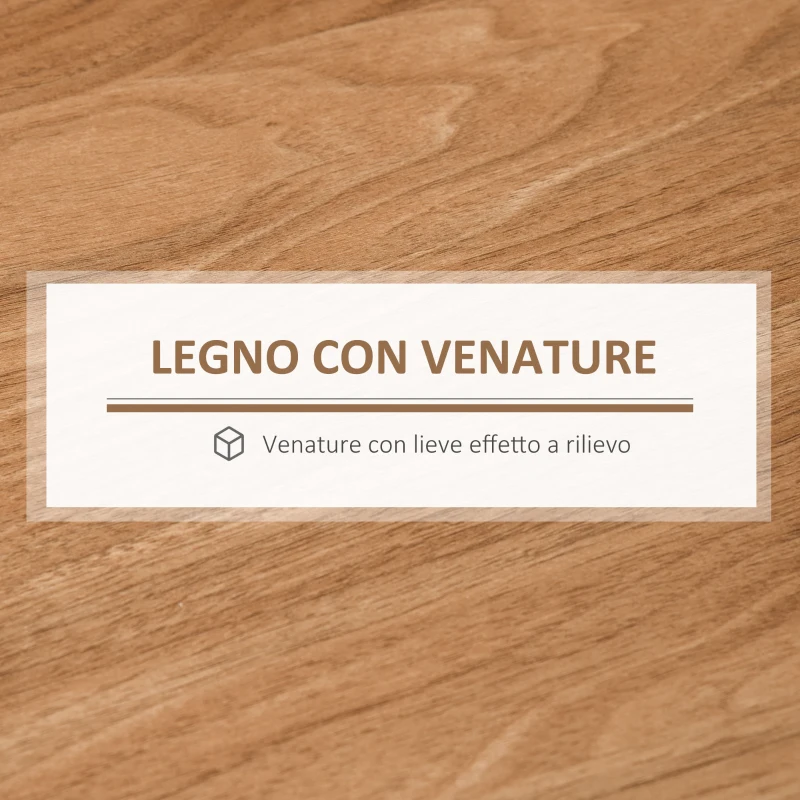 HOMCOM Scrivania Moderna per Ufficio e Camera, Scaffale con Cassetti e Mensole, 105x55x100cm, Colore Legno