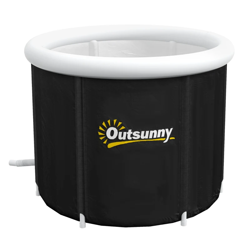 Outsunny Cold Plunge Tub, Portable Ice Bath Cold Water Therapy Tub w/ Thermo Lid, for Athletes, Polar Recovery - Black