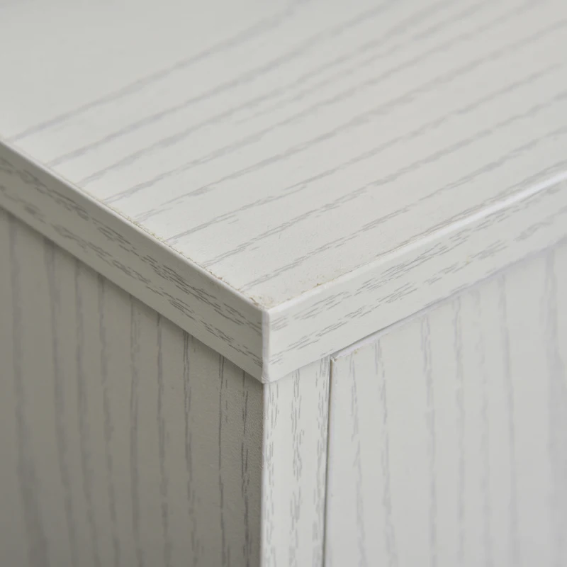 HOMCOM Kitchen Storage Unit, Modern Microwave Stand Trolley Cart, Sideboard with Cabinet,  Locking Wheels, Shelf for Living Room, Dining Room, White