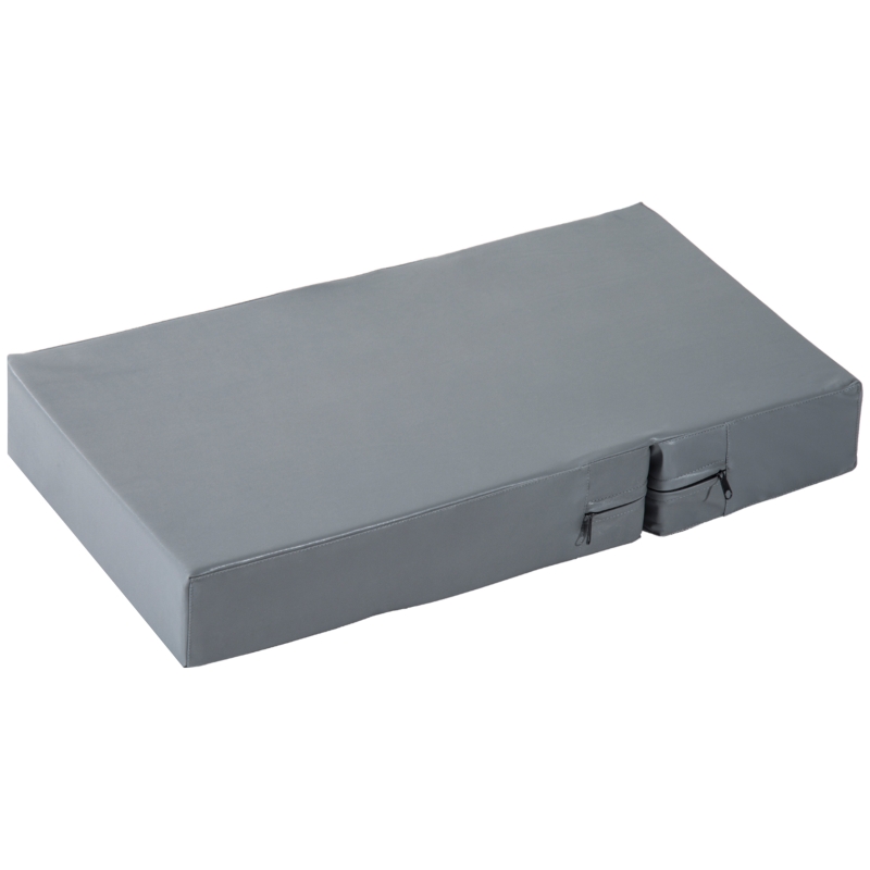 PawHut Scaletta per Cani Materassino 2 in 1 in PU e Gommapiuma 45x39x20cm Grigio