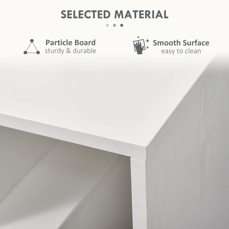 HOMCOM Side Table, 3 Tier End Table with Open Storage Shelves for Living Room, Bedroom, Set of 2, White