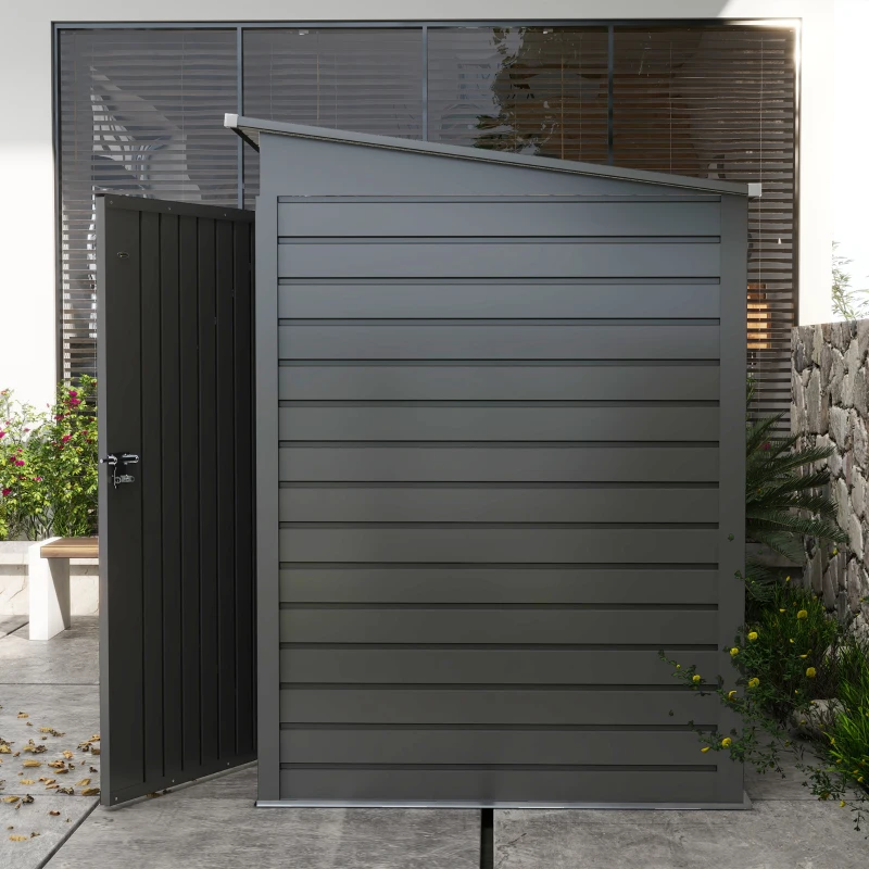 Outsunny Abri de jardin 2,3m² - pour Outils - cabanon Porte verrouillable - dim. 191L x 130P x 166,5-183H cm - acier