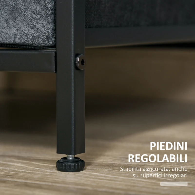 HOMCOM Comodino con Cassetto in Tessuto, Stile Industriale, 40x40x46.9cm - Marrone Rustico