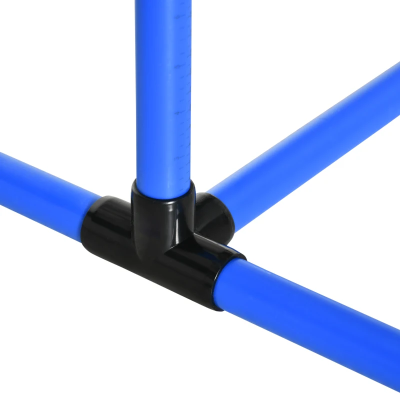 PawHut Set de Entrenamiento de Agilidad para Perros 4 Piezas Obstáculos Vallas de Salto con Altura Ajustable 99x65x94 cm Azul