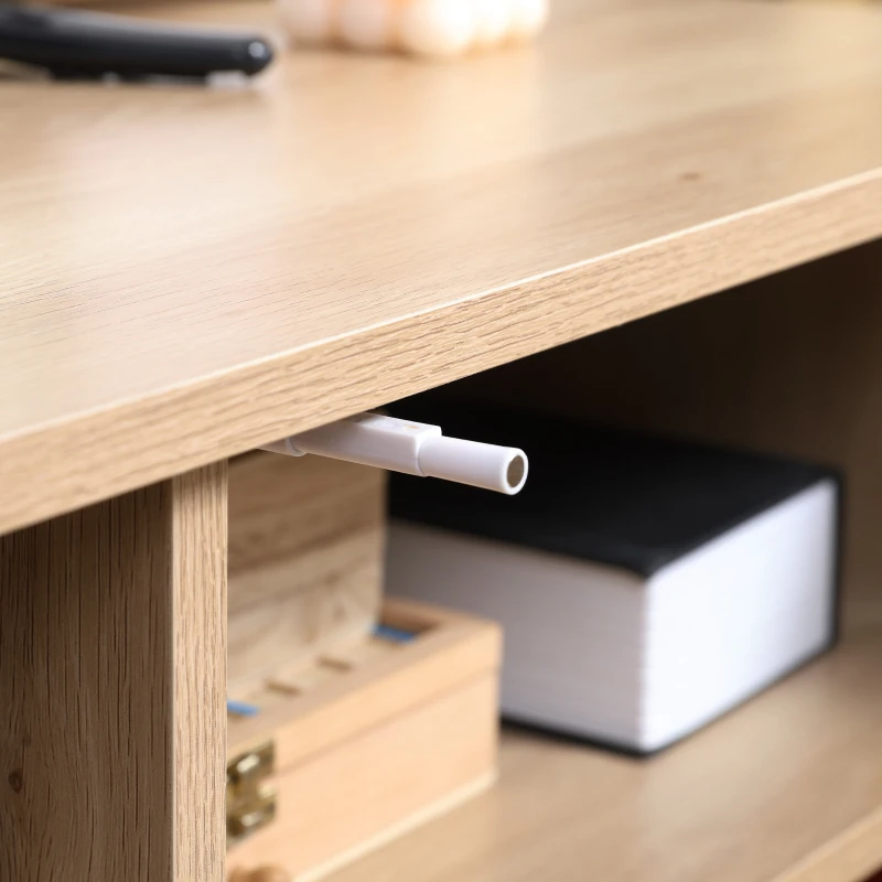 HOMCOM Mobile TV Moderno per TV max 60" in MDF e Acciaio con 4 Ripiani Aperti e Armadietto a 2 Livelli, 140x40x55.3 cm