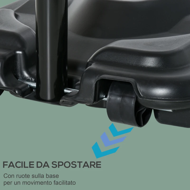 HOMCOM Canestro da Basket Altezza Regolabile in Acciaio con Base 112 × 74 × 365cm