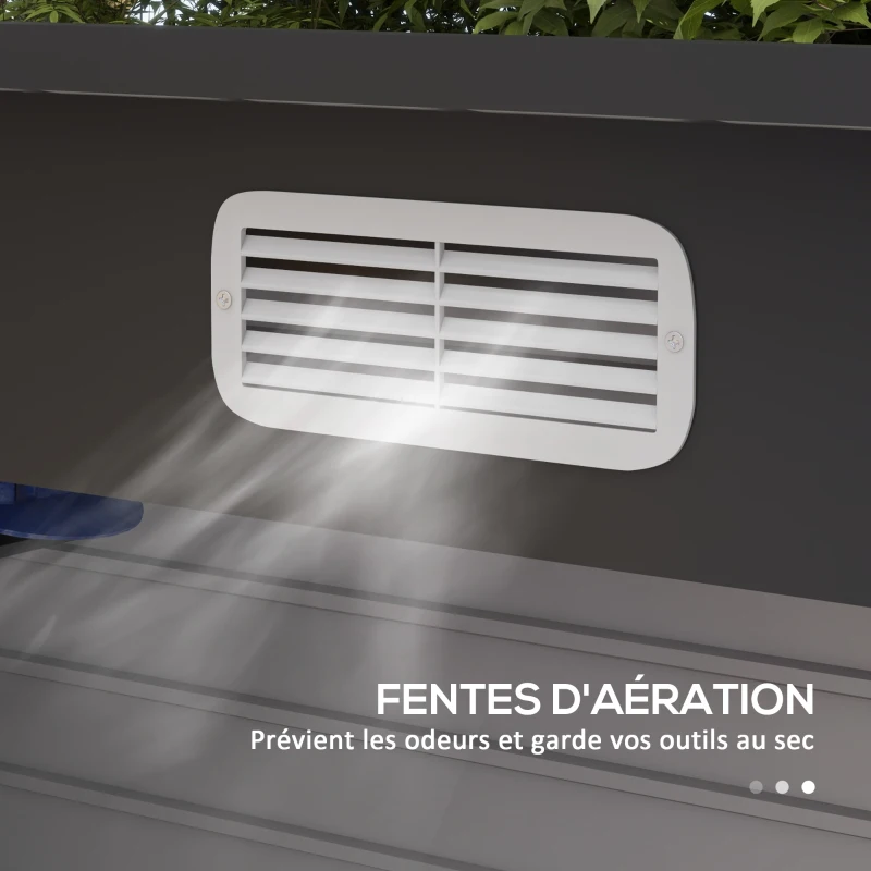 Outsunny Abri de jardin 2,3m² - pour Outils - cabanon Porte verrouillable - dim. 191L x 130P x 166,5-183H cm - acier