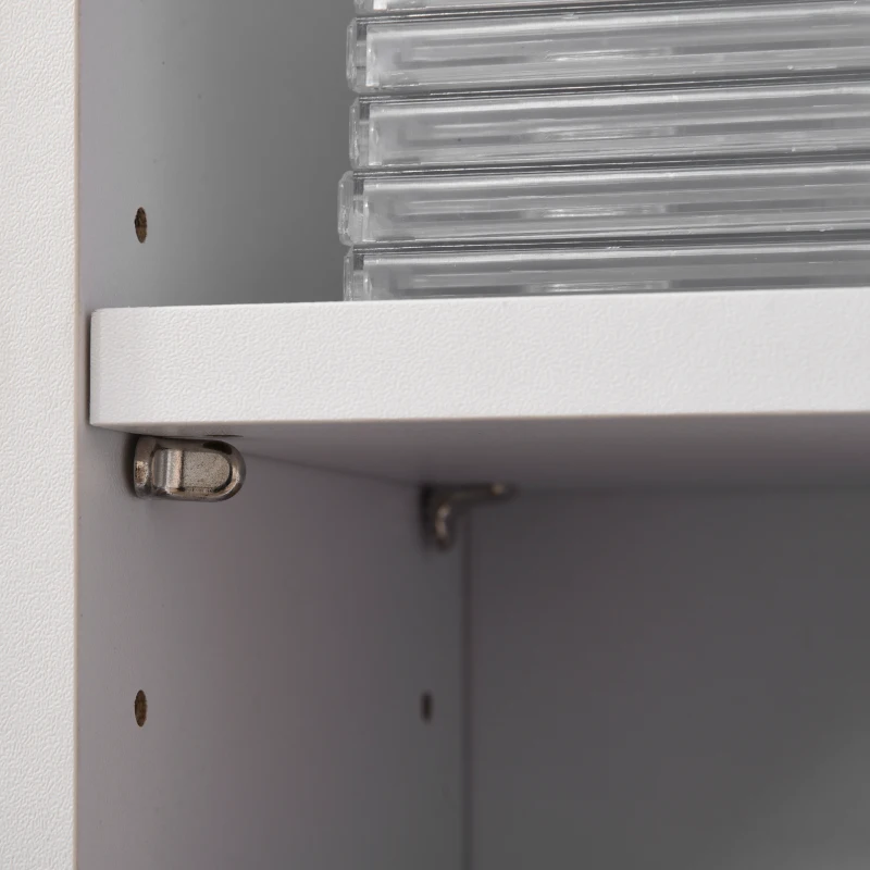 HOMCOM 2 Estanterías para CD o DVD con 12 Compartimentos para 204 CD's y Estante Ajustable 21x22,5x88,5 cm Blanco