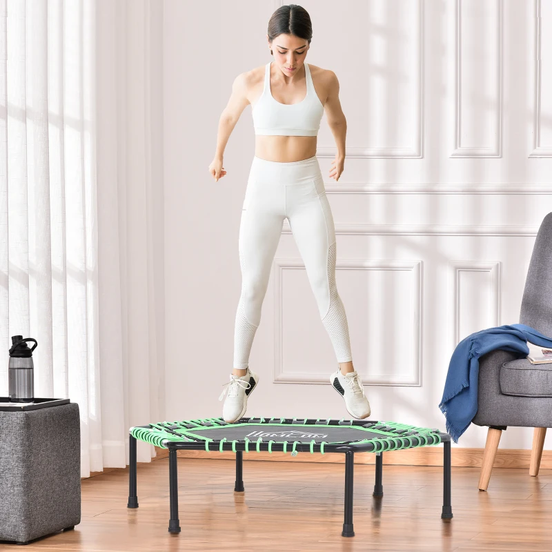 HOMCOM Trampolino Elastico 106cm per Adulti e Bambini in Acciaio - Per Interni, Esterni, Casa, Palestra - Carico: 100Kg