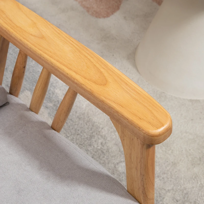 HOMCOM Poltrona Moderna con Rivestimento Vellutato e Struttura in Legno, 68x75x78cm, Grigio