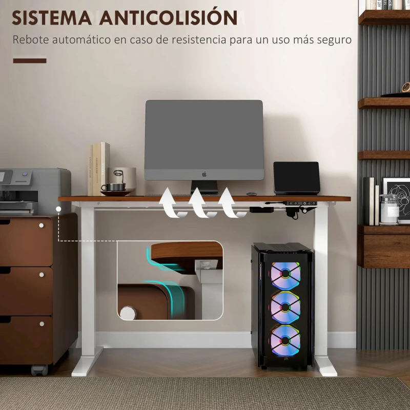 Vinsetto Marco de Escritorio de Pie Eléctrico de Altura Ajustable con Función de Memoria 110x60x71-116 cm Blanco