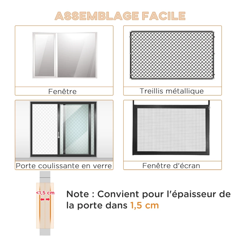 PawHut Chatière pour chien et chat porte magnétique chatiere pour moustiquaire grillé en PC 4 voies d'accès avec verrouillage résistante rigide panneau de fermeture inclus 44 x 4 x 44 blanc