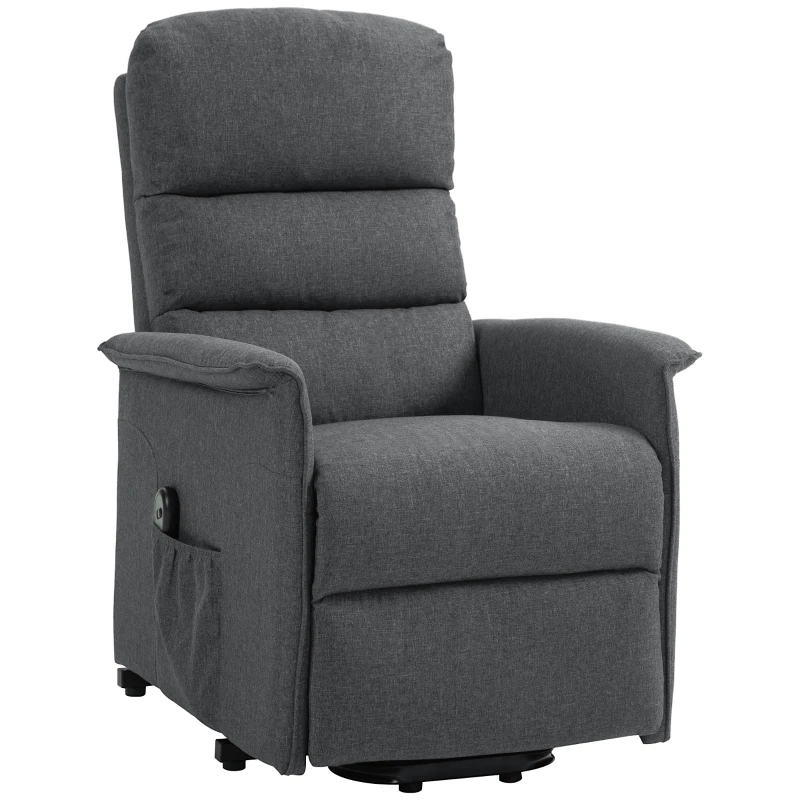 HOMCOM Electric Riser Recline Armchair, with Footrest - Dark Grey
