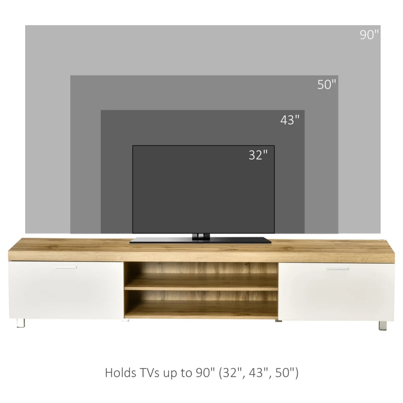 HOMCOM Modern TV unit Cabinet Entertainment Centre for TVs up to 90" w/ Cabinet Shelf for Living room Bedroom