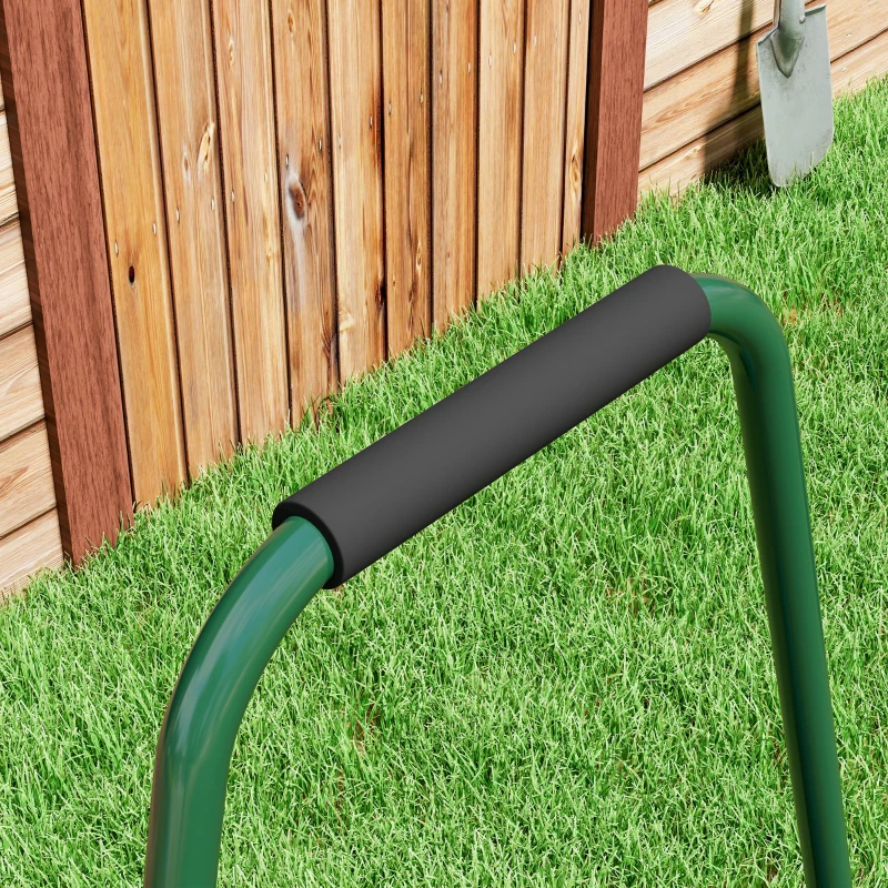 Outsunny 63 L Heavy Duty Water Or Sand Filled Φ30cm Garden Steel Lawn Roller Drum - Dark Green