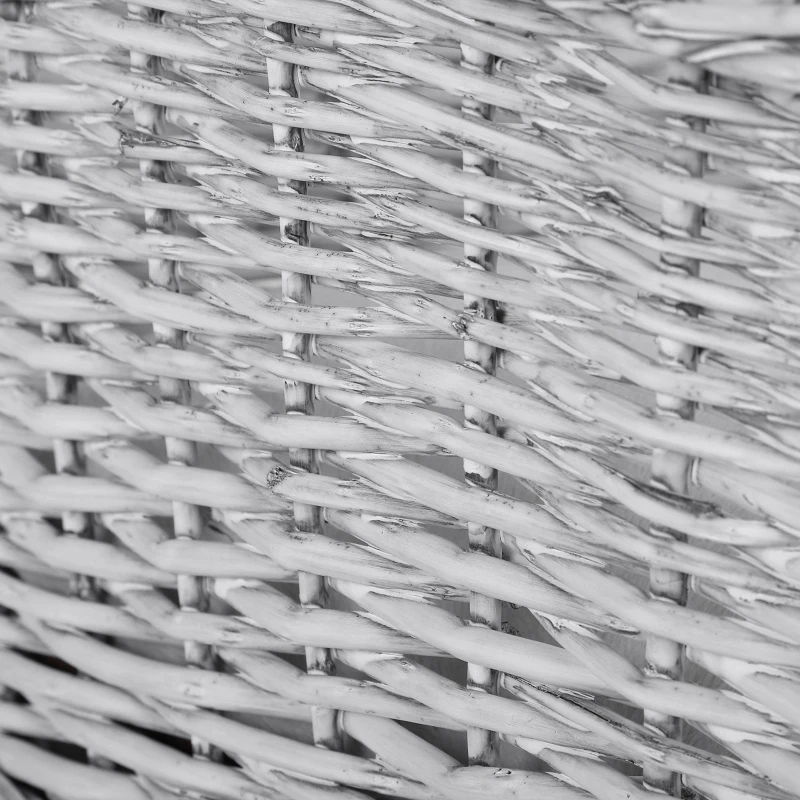 Pawhut Wicker Dog Cat Bed Kitten Lounger  Pet Bed Rattan Willow Basket Soft Cushion Lightweight 69 x 42 x 33 cm Grey