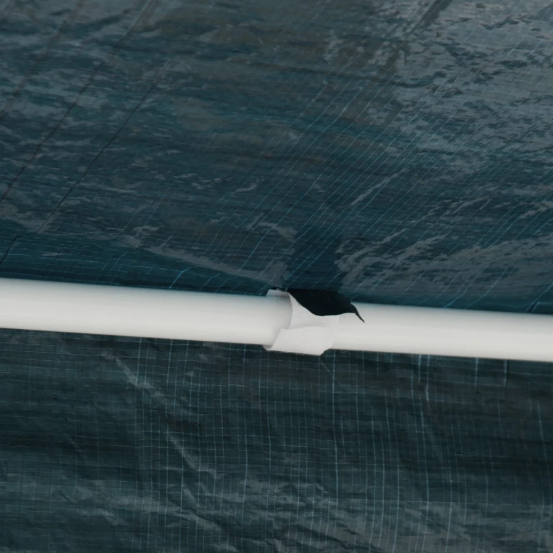 Outsunny Tonnelle barnum de jardin dim. 2,95L x 2,95l x 2,45H m métal époxy bâche PE haute densité bleu