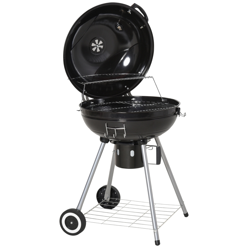 Barbecue A Carbonella Ripiano E Griglia Pieghevole 43 X 25 Cm Acciaio Inox - Foto 9
