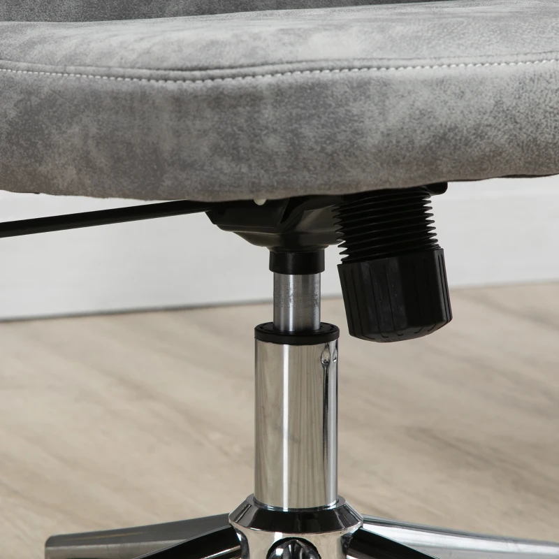 Vinsetto Sedia da Ufficio Regolabile in Altezza con Funzione Girevole e Inclinabile a 360°, 56x63x85-95 cm, Grigio