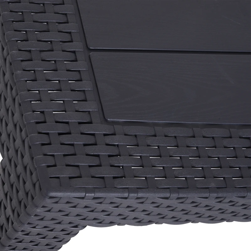 Outsunny Salon de Jardin 4 pers. 4 pièces Style Contemporain Coussins Grand Confort Inclus Polyester Gris Clair résine tressée Noir