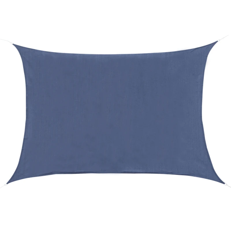 Outsunny Voile d'ombrage rectangulaire 6 x 4 m polyéthylène Haute densité Protection UV Avec sac de rangement - Coloris bleu