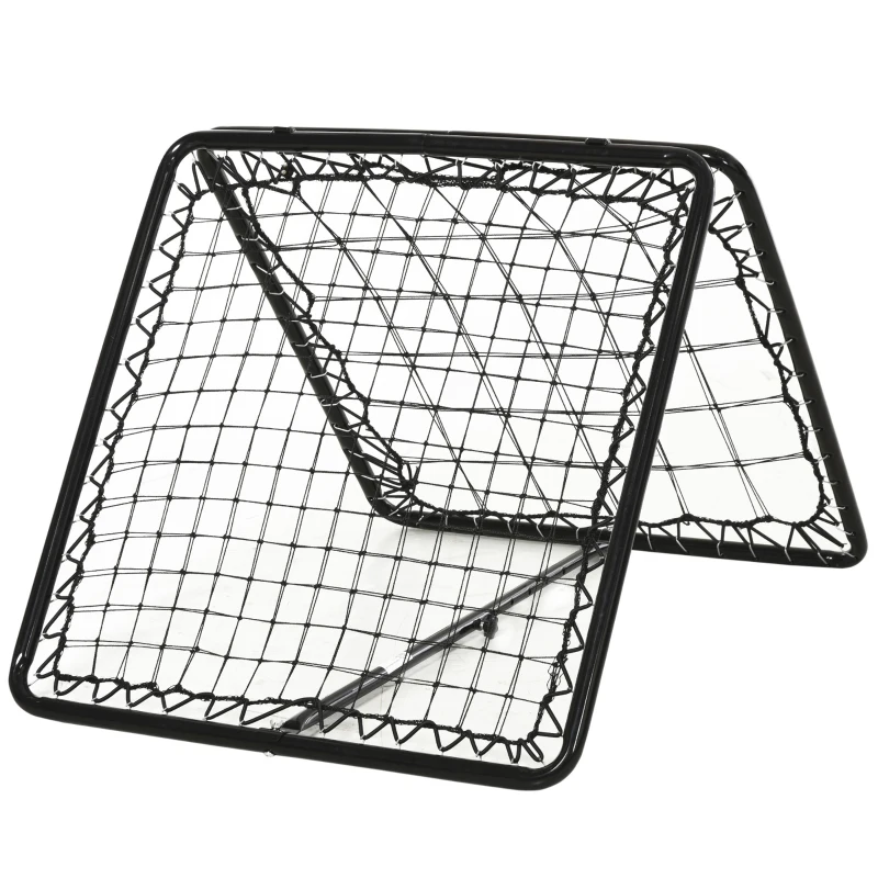 HOMCOM Angle Adjustable Double Sided Rebounder Net Training Aid Target Soccer Goal Kickback For Football, Baseball, Basketball - 75L x 75W cm