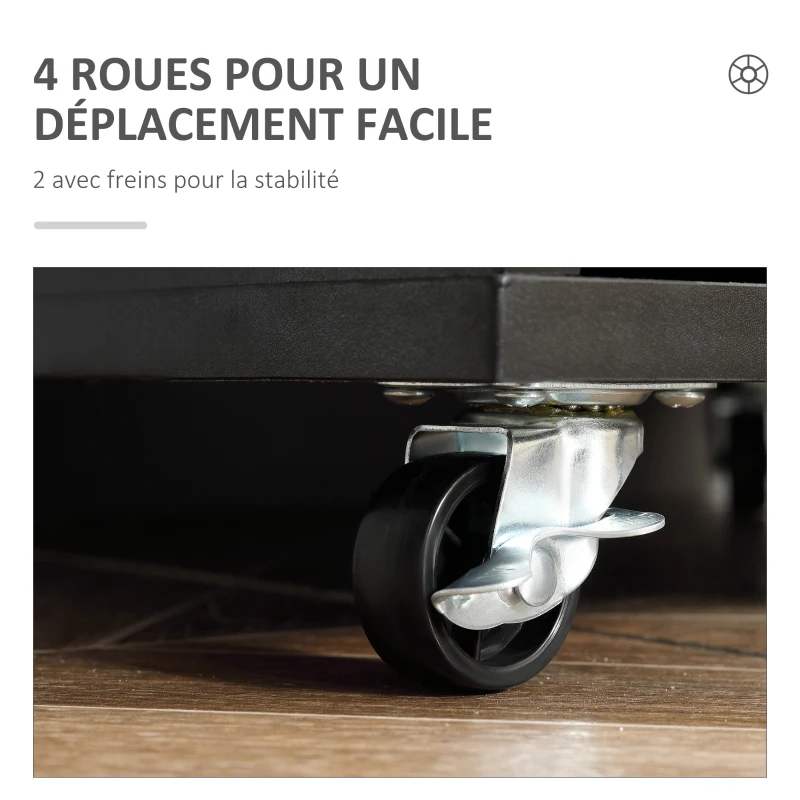 Vinsetto Caisson de bureau à roulette meuble rangement bureau avec 7 tiroirs organisateur pour documents, format A4 ou lettres