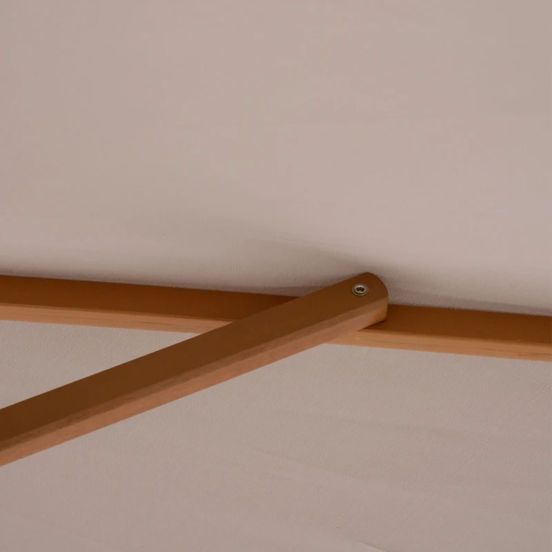 Outsunny Ombrellone da Giardino 2x3 m Impermeabile, in Legno con Copertura Rimovibile in Poliestere, Grigio