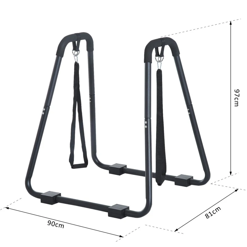 Homcom Barres Parallèles de Musculation en Métal Noir 280 x 92 x 58 cm