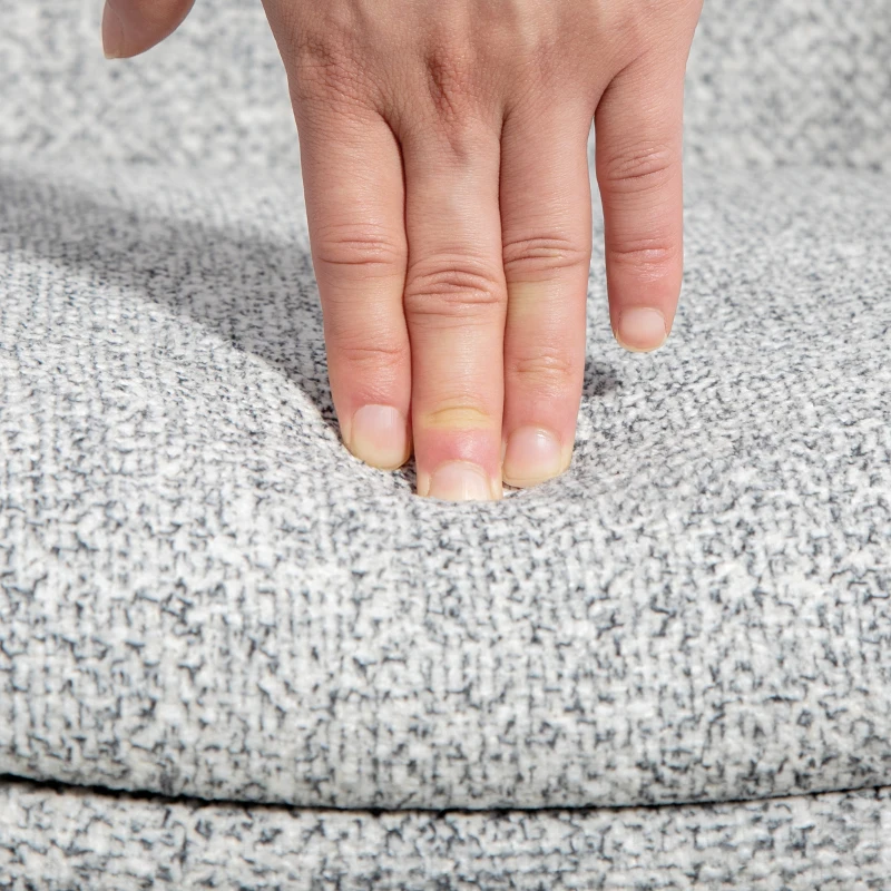 HOMCOM Sedia Moderna con Braccioli e Schienale Imbottiti, in Tessuto Effetto Lino e Acciaio, 63x69x75 cm, Grigio