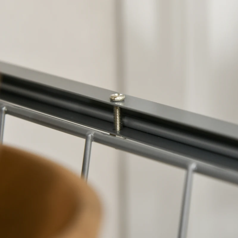 HOMCOM Carrello da Cucina Salvaspazio con 4 Cesti Estraibili in Legno e Acciaio, 36.5x36.5x89 cm, Argento e color Legno