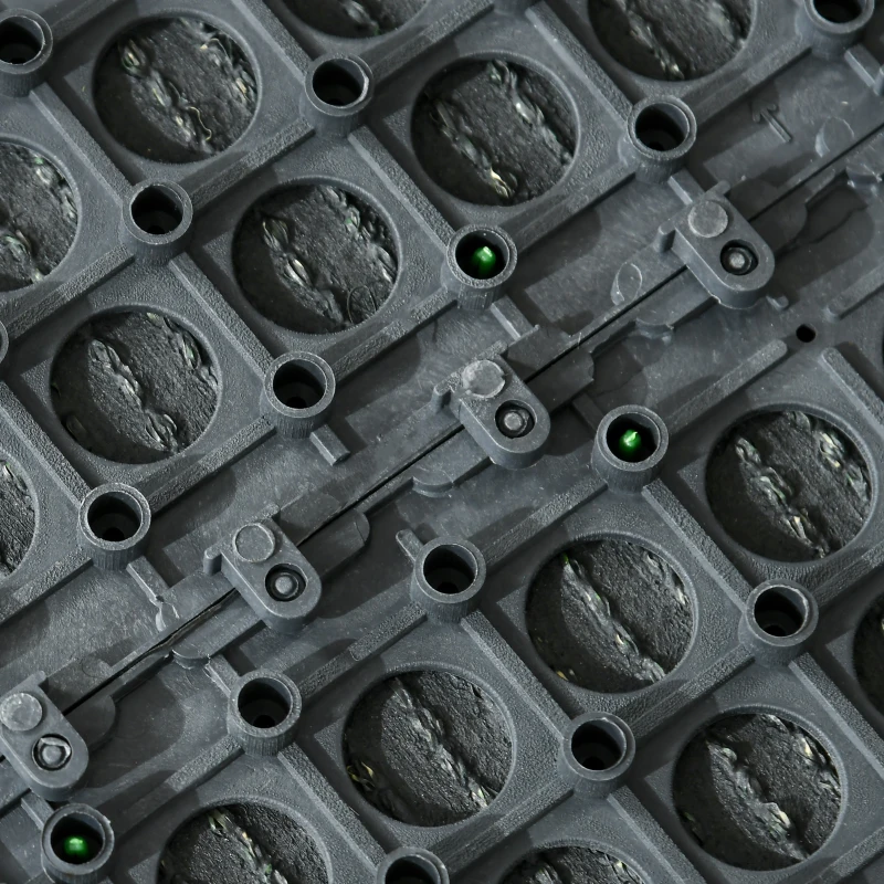 Outsunny Gazon synthétique Artificiel Set de 10 Dalles Carreaux 30 x 30 cm épaisseur Confort 3 cm à emboîter Vert