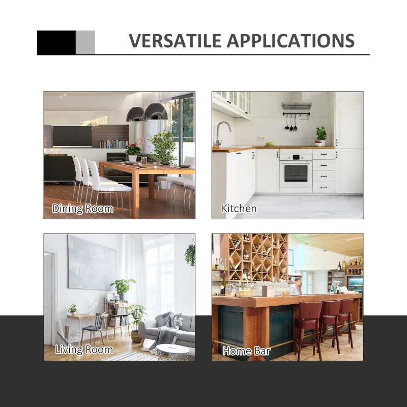 HOMCOM Round Height Adjustable Pub Table Counter Bar Table with Faux Leather Tabletop and Adjustable Footrest for Dining Room, Home Bar