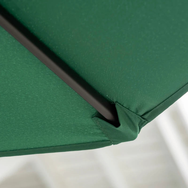 Outsunny Parasol déporté hexagonale 2,9 m inclinable avec manivelle et dispositif de rotation 360 ° protection UV acier vert