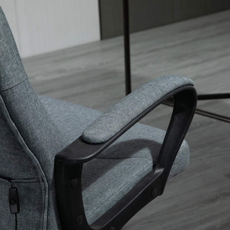 Vinsetto Chaise de bureau fauteuil bureau massant pivotant hauteur réglable tissu lin gris