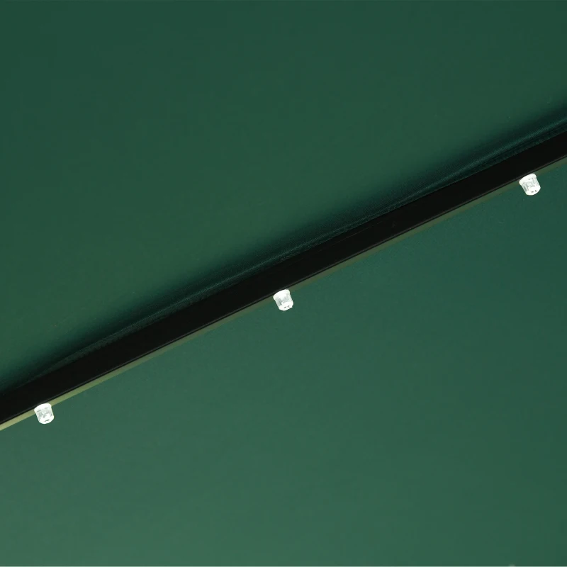 Outsunny Parasol déporté octogonal parasol LED inclinable manivelle piètement acier dim. Ø 3 x 2,6H m vert