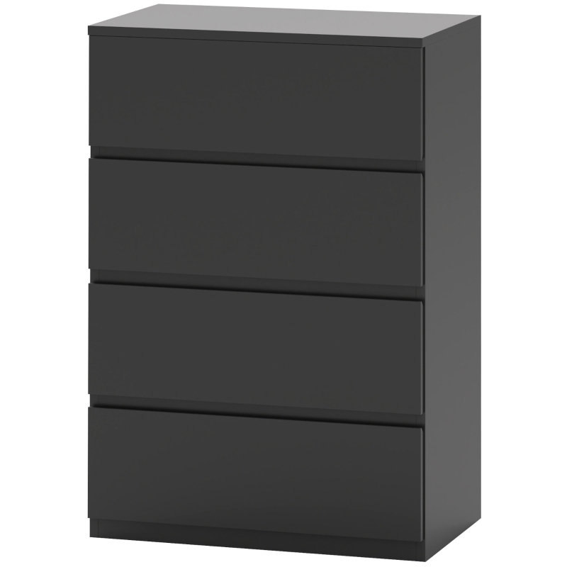 HOMCOM Chest of Drawers, 4-Drawer Storage Cabinets, Modern Dresser, Storage Drawer Unit for Bedroom