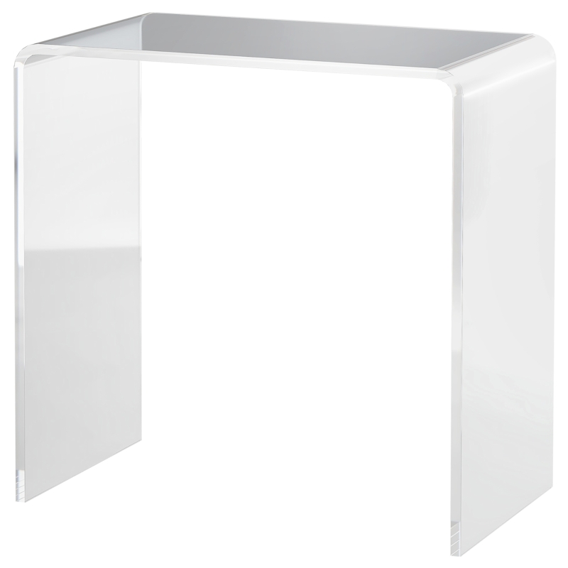 HOMCOM Tavolino da Salotto in Acrilico a U con Bordi Lisci e Angoli Arrotondati, 53.5x30.5x53.5 cm, Trasparente