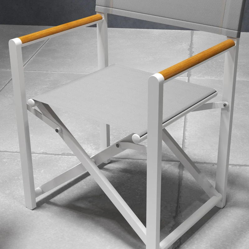 Outsunny Chaise de camping chaise de jardin pliable tissu respirant pour jardin, pêche, plage, pique-nique gris