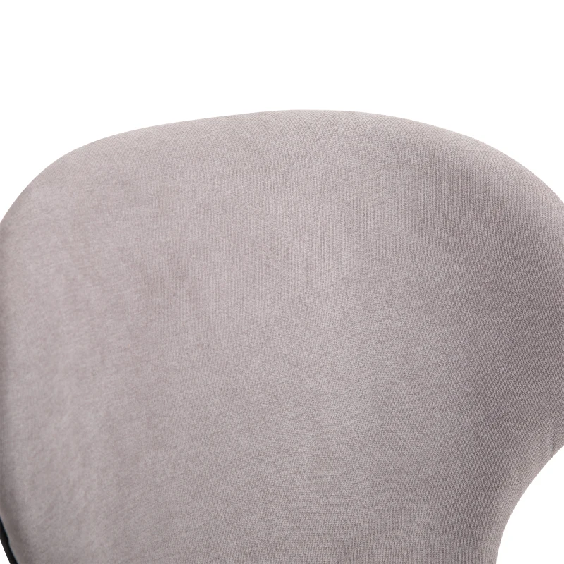 HOMCOM Tabouret à roulette chaise de bureau design contemporain hauteur réglable pivotant 360° piètement chromé velours gris