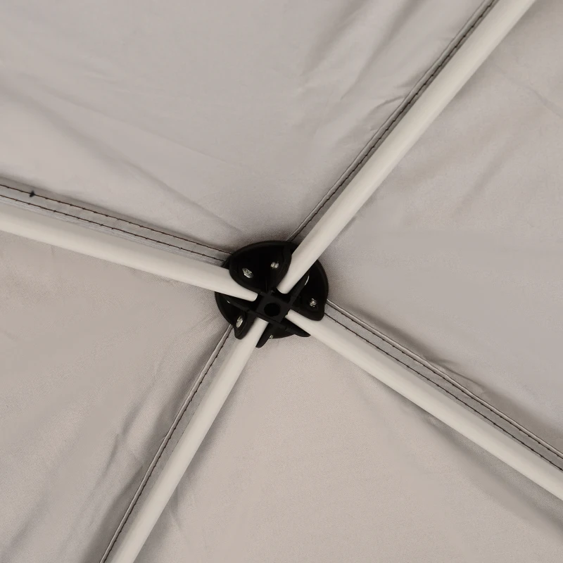 Outsunny Gazebo Pieghevole da Giardino 2.4x2.4m con Struttura in Acciaio e Corde Antivento, Caffè